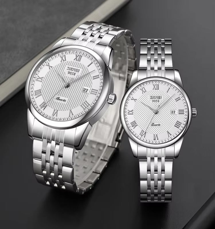 Classic Leather Couple Watch - Elegance and Sophistication