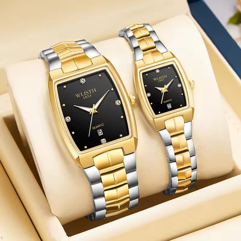 Elegant Square Design Quartz Couple Watch