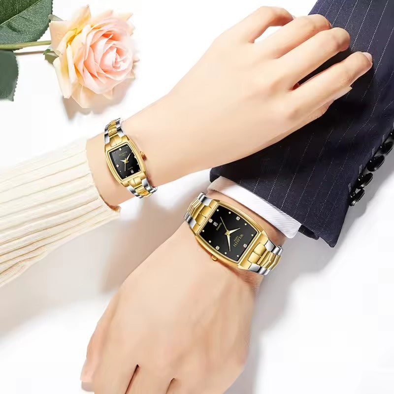 Elegant Square Design Quartz Couple Watch