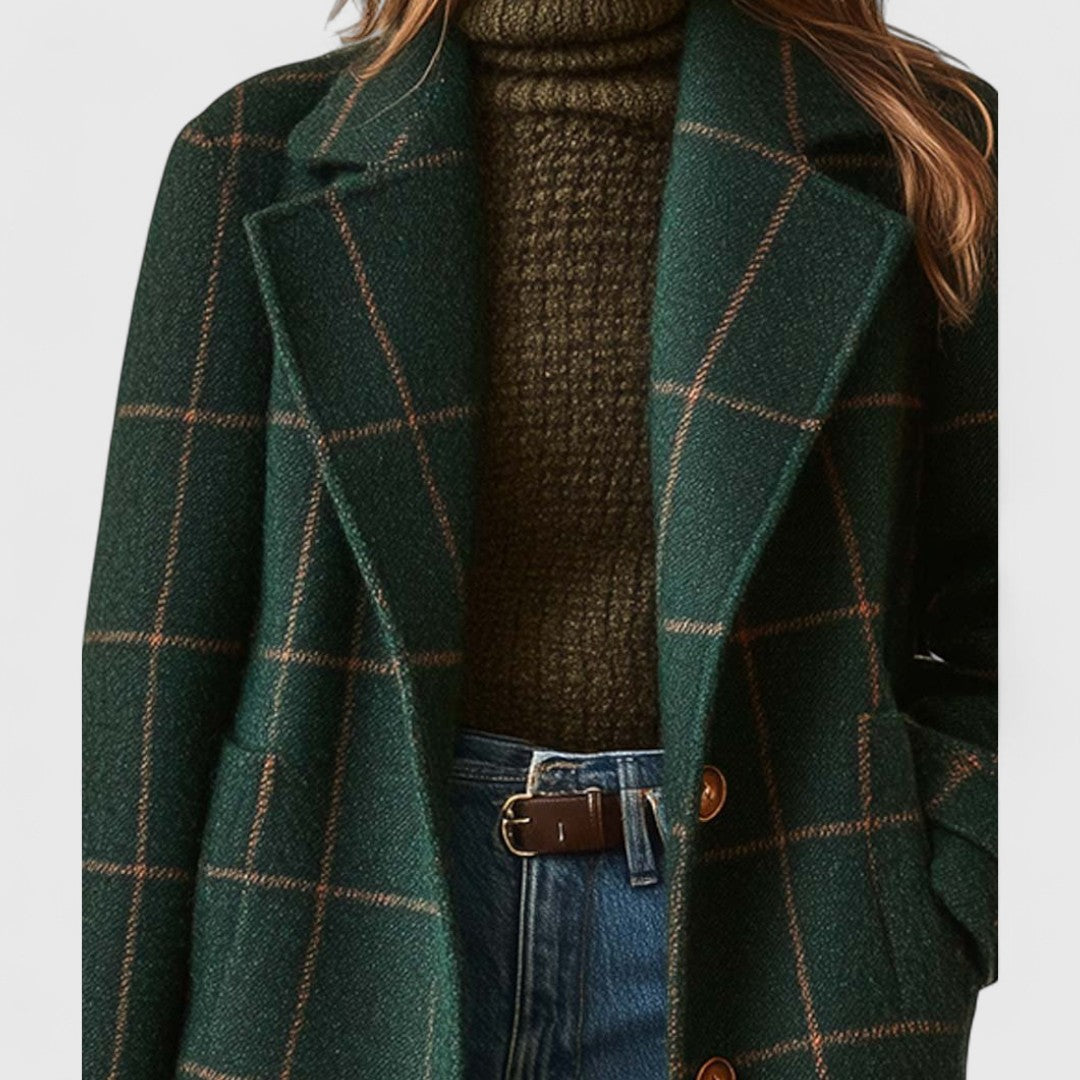 Fiona – Elegant classic plaid coat