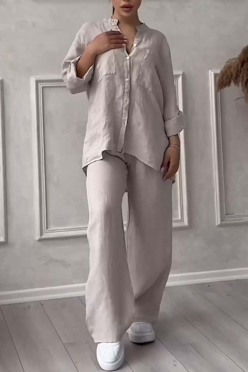 Fara - Elegant Cotton and Linen Set – Shirt and Sophisticated Pants