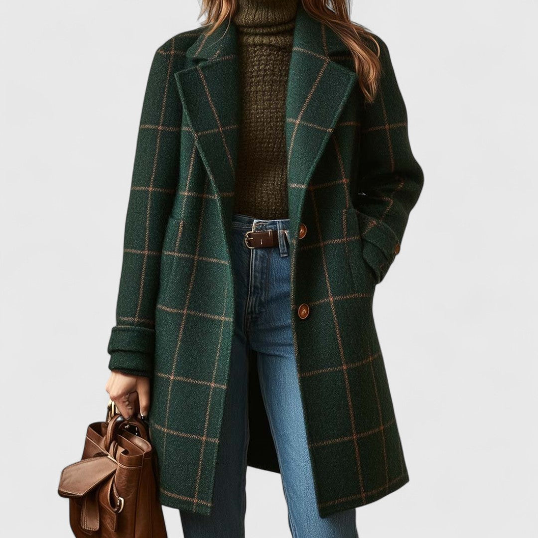 Fiona – Elegant classic plaid coat