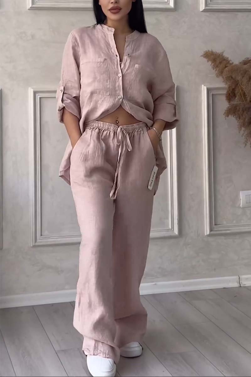 Fara - Elegant Cotton and Linen Set – Shirt and Sophisticated Pants