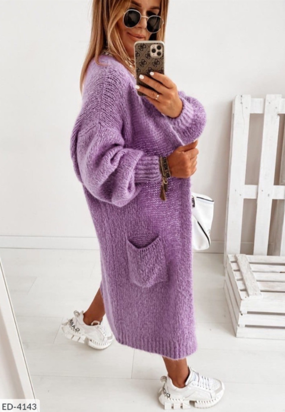 Jessica | Women's Winter Coat with Cozy Long Open-Front Cardigan
