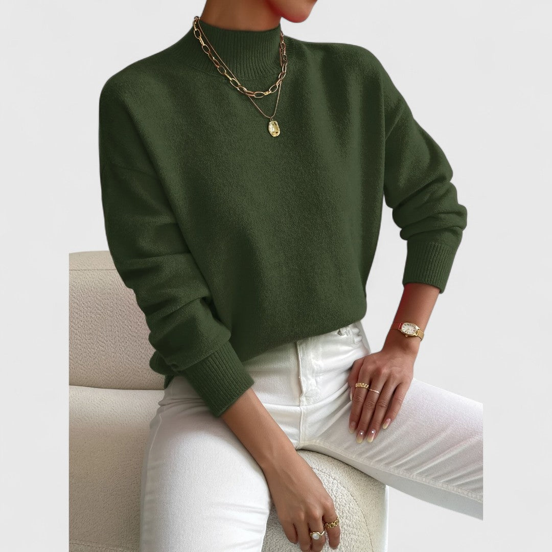 Sam - Elegant Rolled Collar Sweater