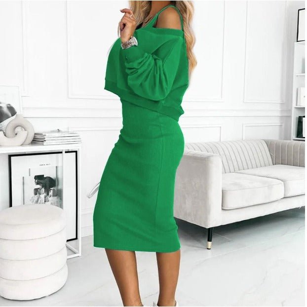 Madison | Elegant off-shoulder women's top with matching skirt