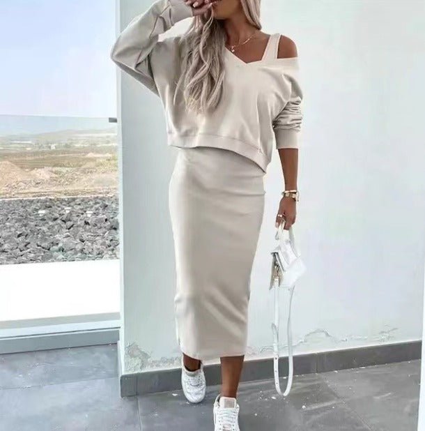 Madison | Elegant off-shoulder women's top with matching skirt