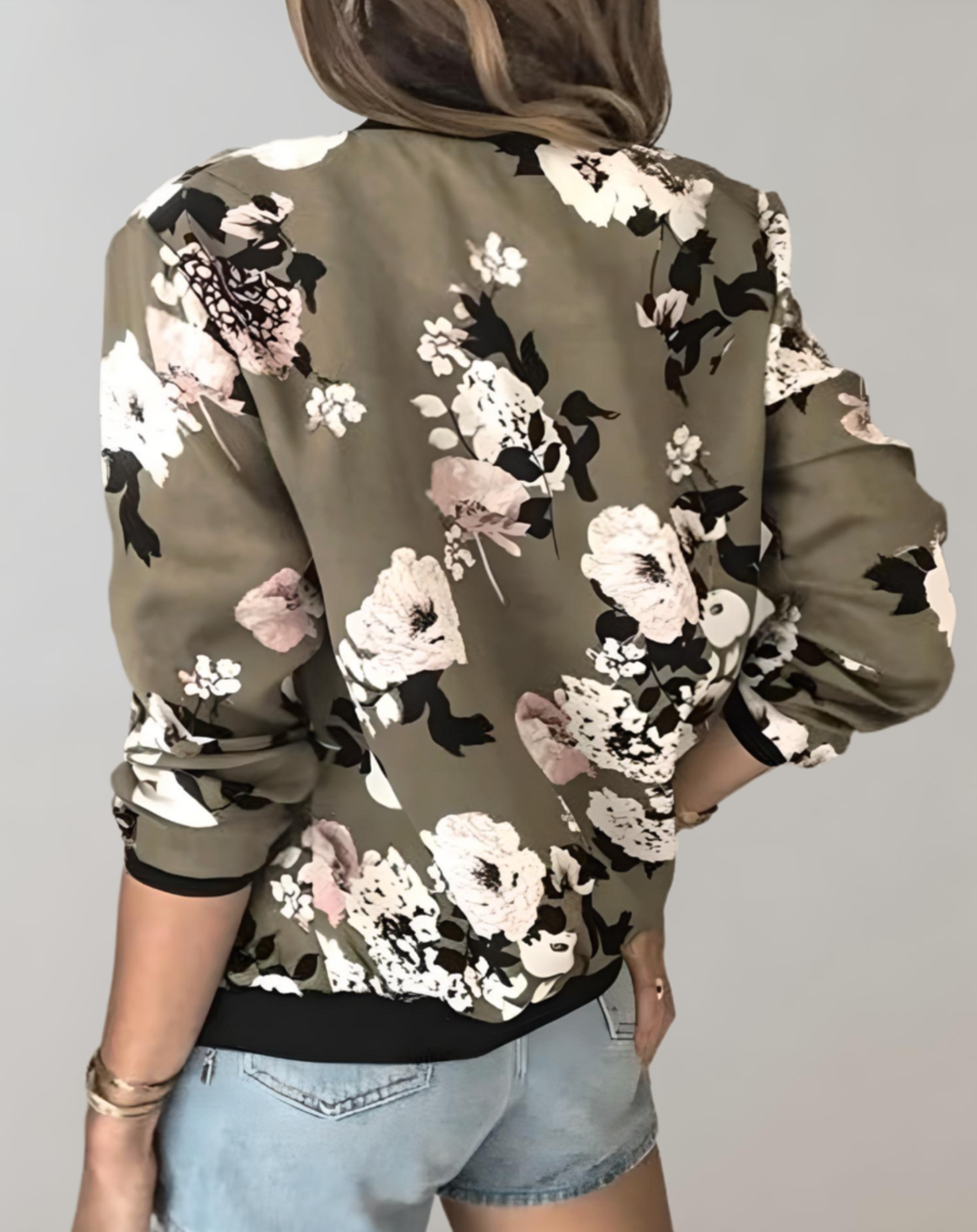 Vibrant Spring Floral Bomber Jacket for Women