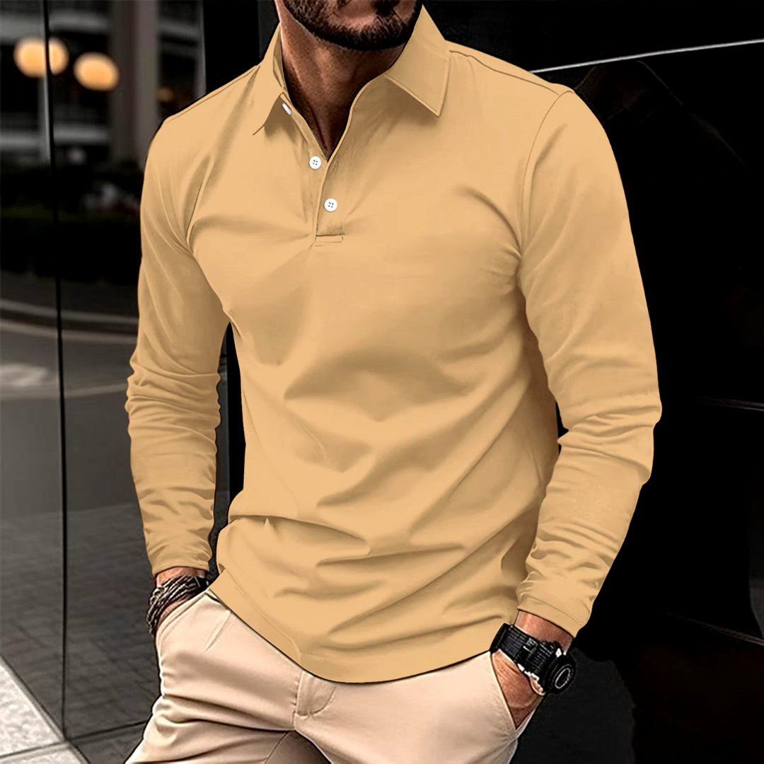 Adrian | Long Sleeve Polo Modern Fit Elegant and Comfortable