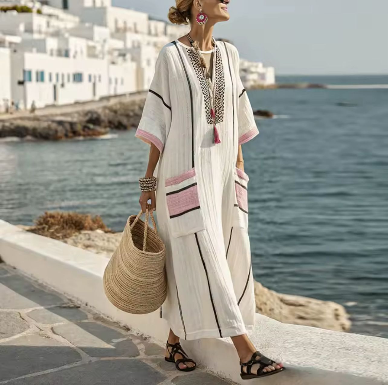 Elegant Mary: A Long Strand Dress for a Chic Summer Look