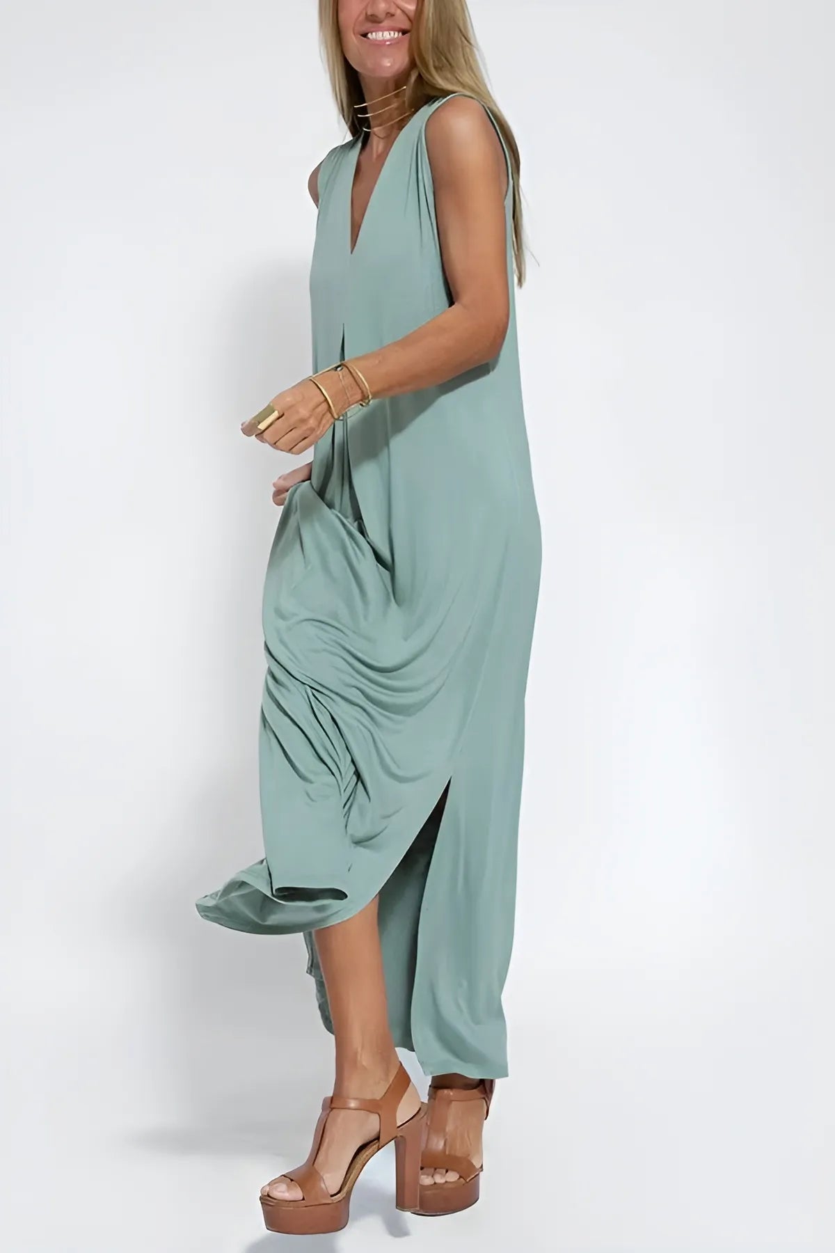 Elegant Maxi Dress with Complimentary Cardigan