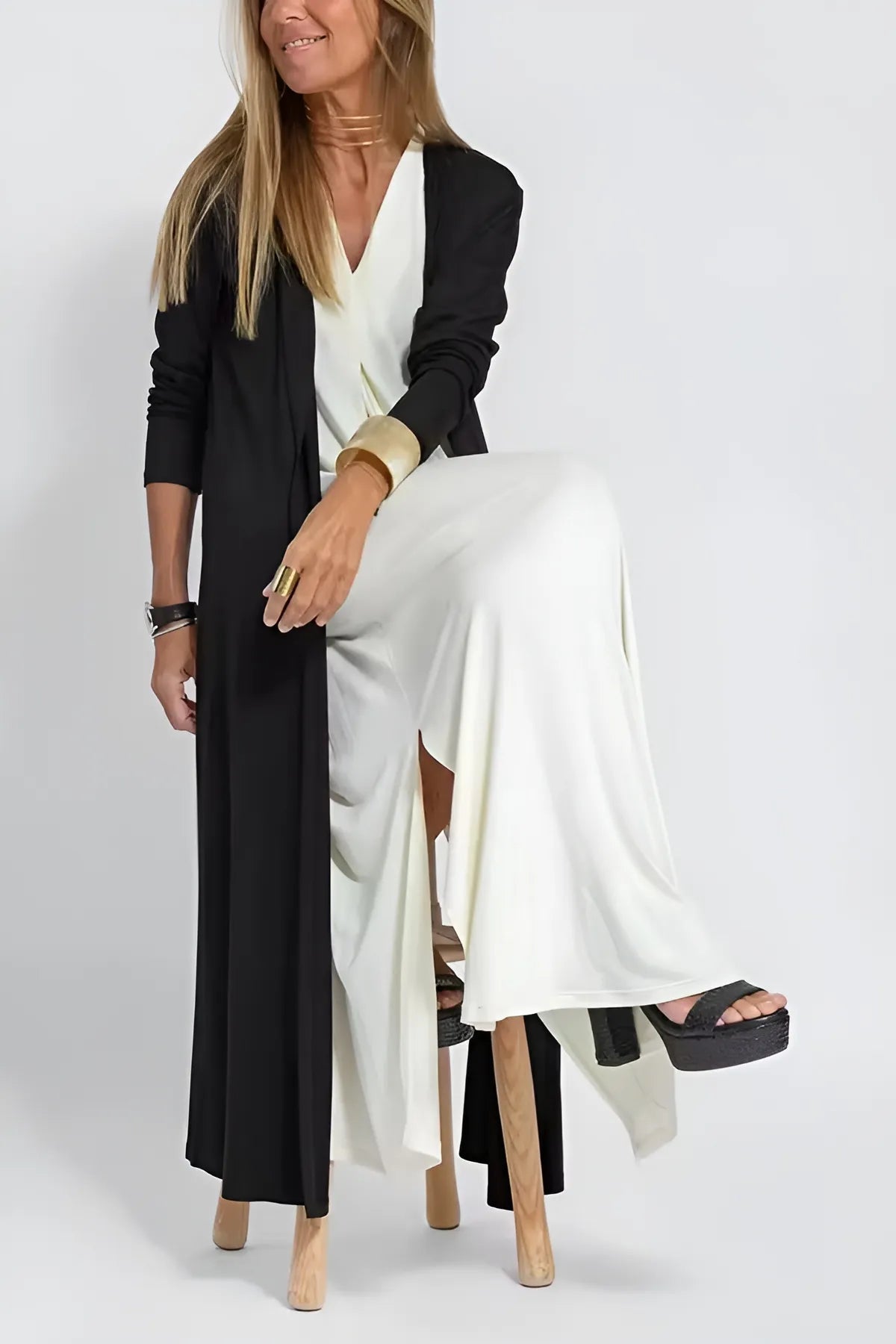 Elegant Maxi Dress with Complimentary Cardigan