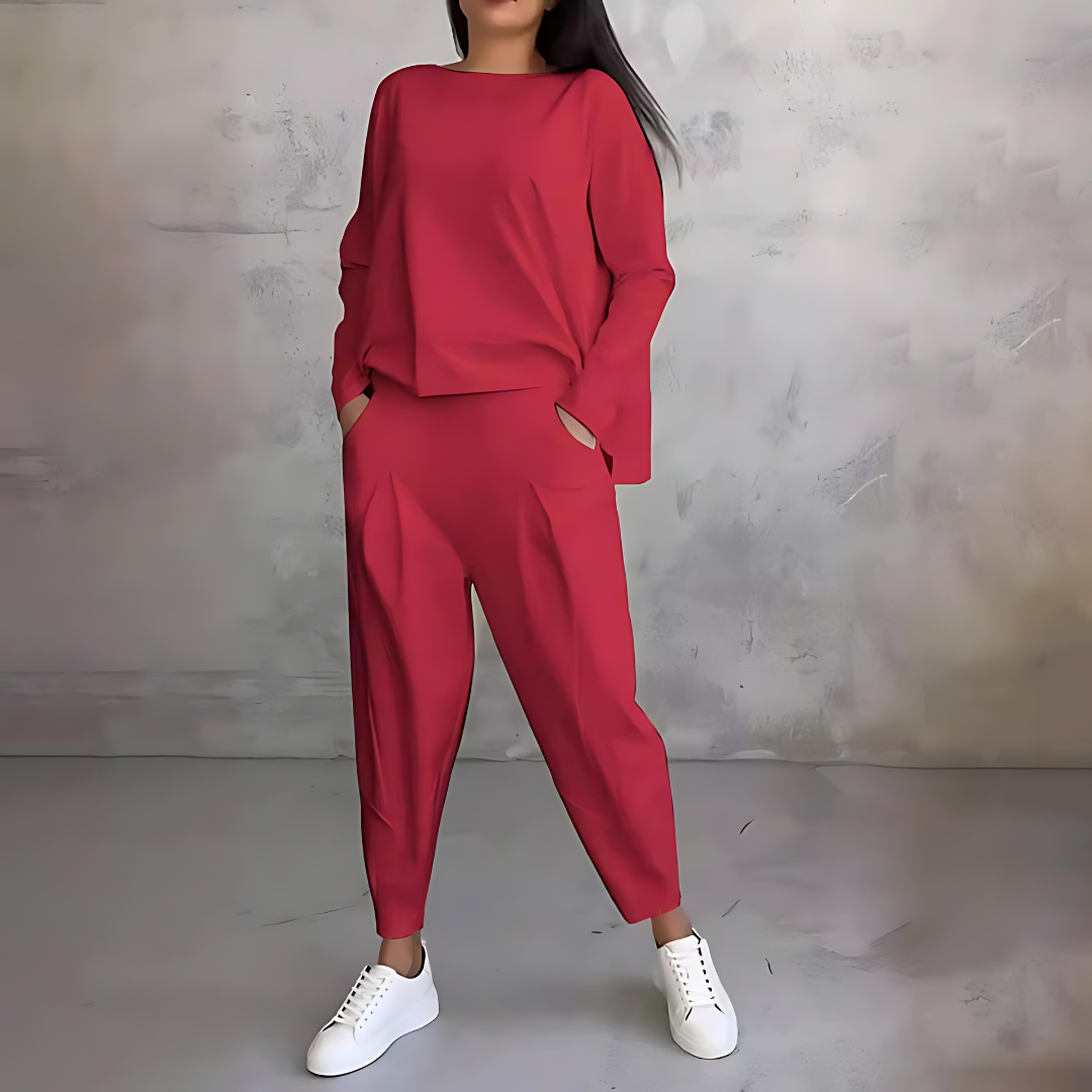 Maya Women's Casual Loose Fit Top and Pants Set