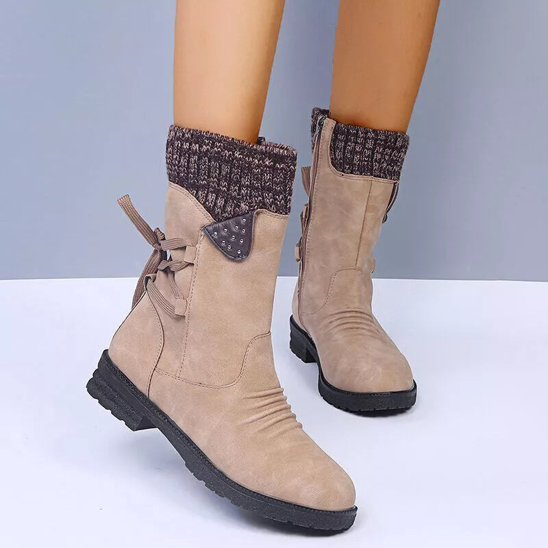 Svea - Elegant Vintage Thick Heel Winter Boots