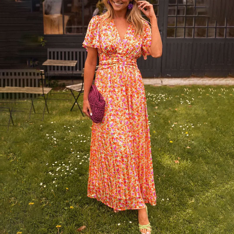 Flowy V-Neck Summer Dress for Effortless Style