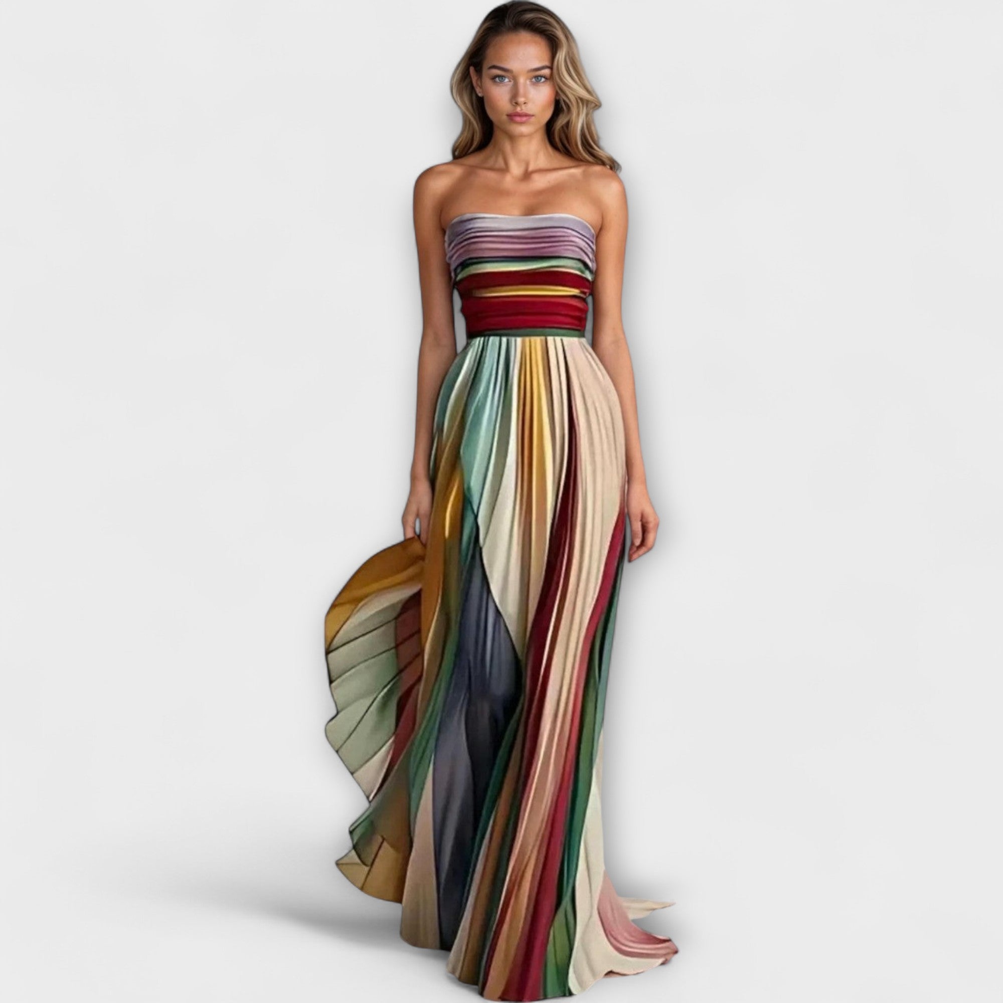 Flora: Vibrant Sleeveless Dress with Bold Floral Print