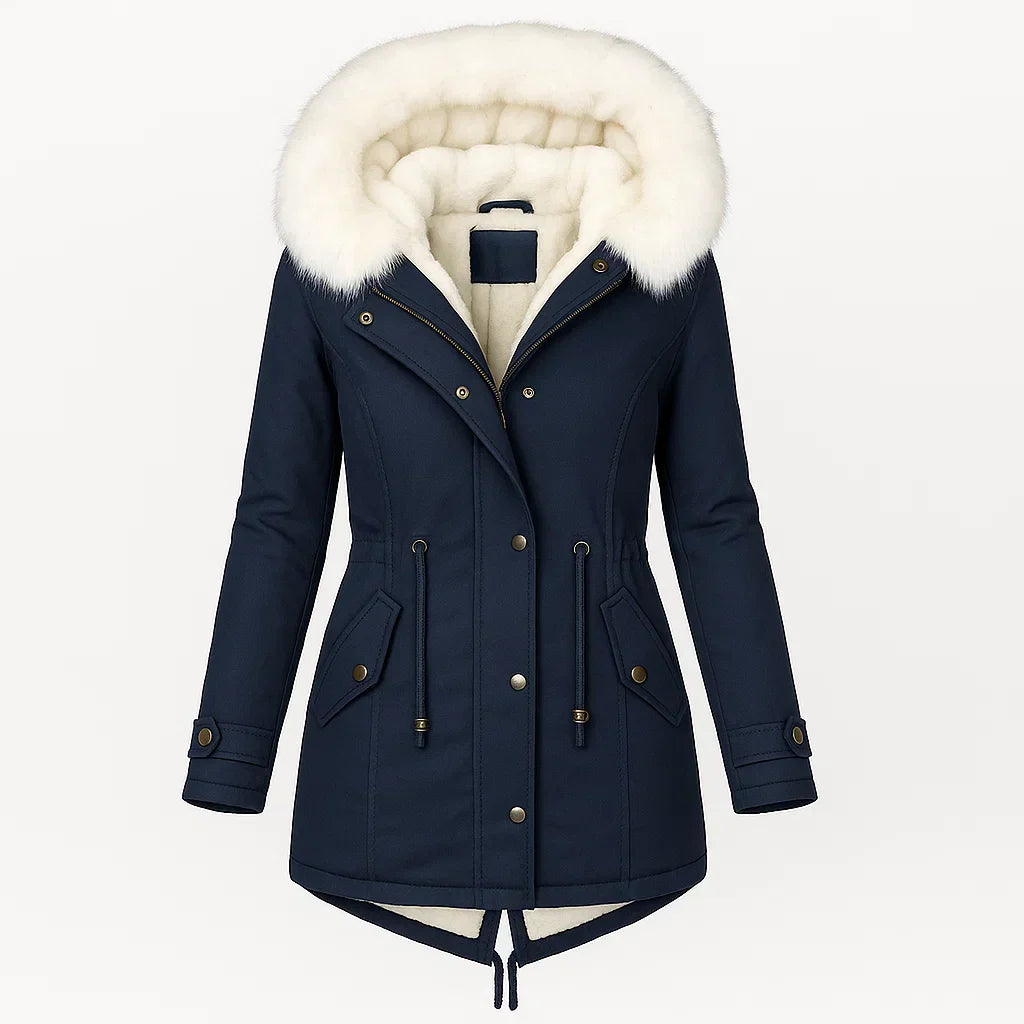 Aurora: Luxe Blue Winter Coat