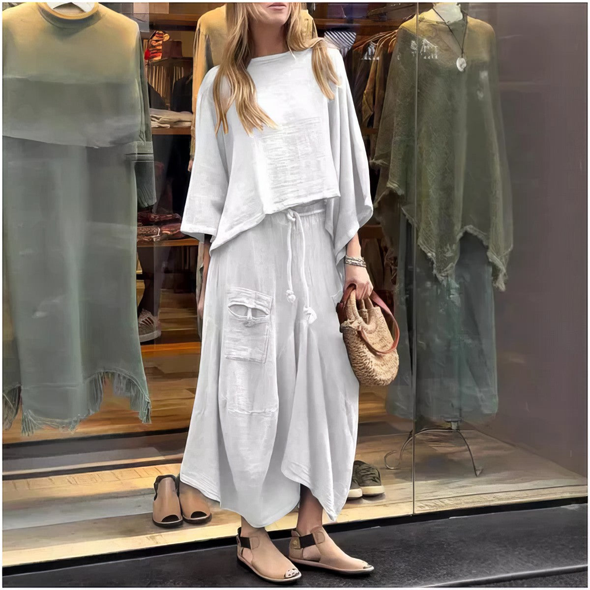 Elaine™ | Casual Two-Piece Set | Elegant Blouse and Skirt