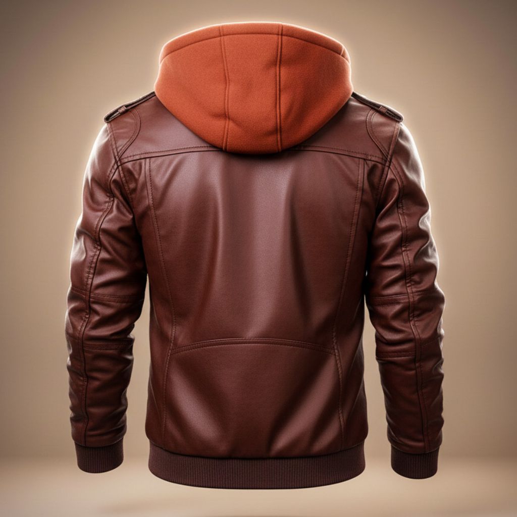 Casual Robert Hoodie Leather Jacket for Stylish Comfort
