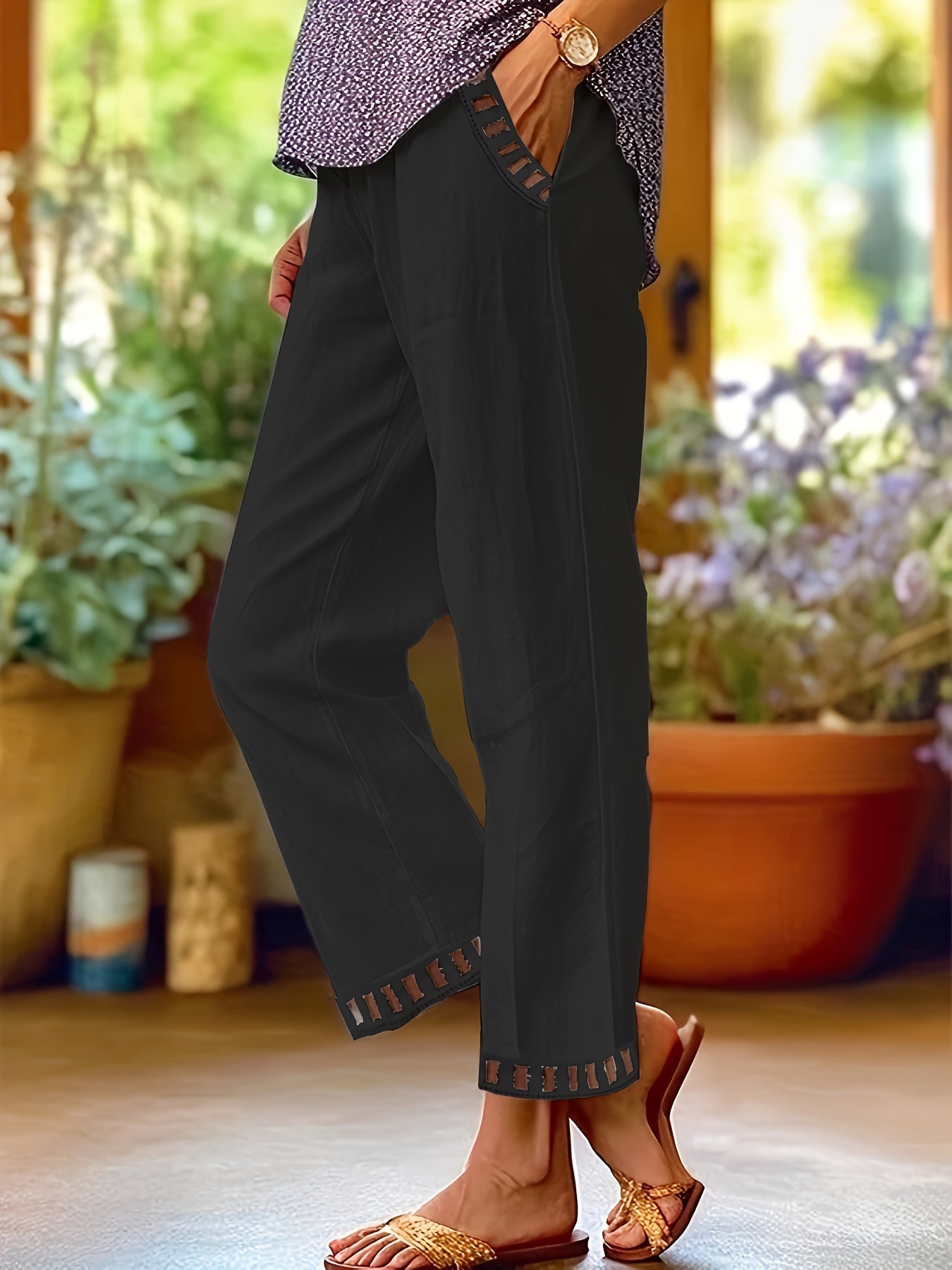 Wren – Casual Contrast Trim Cropped Pants for Effortless Style