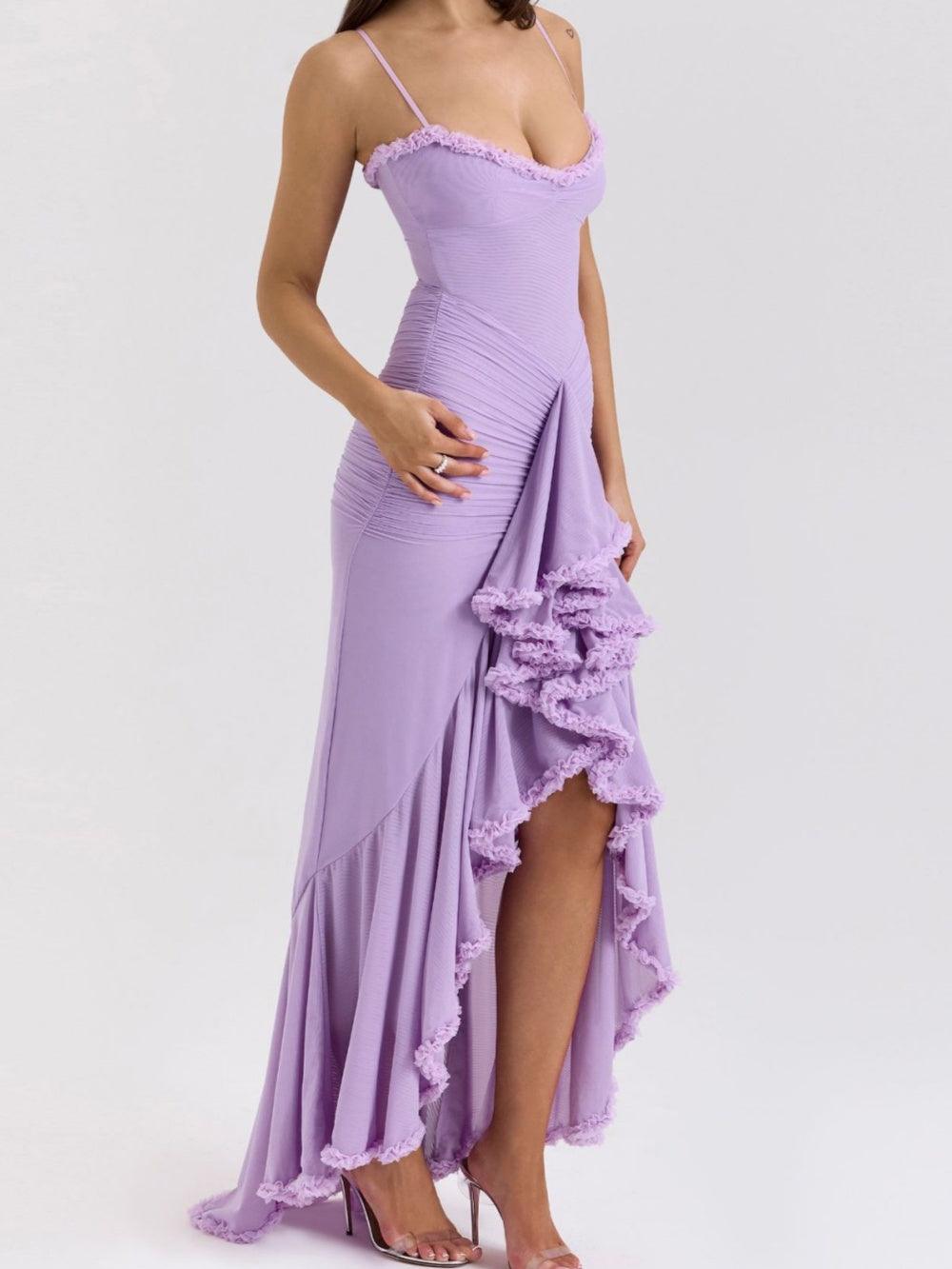 Long Mesh Maxi Dress with Off-Shoulder Design for an Elegant and Trendy Look