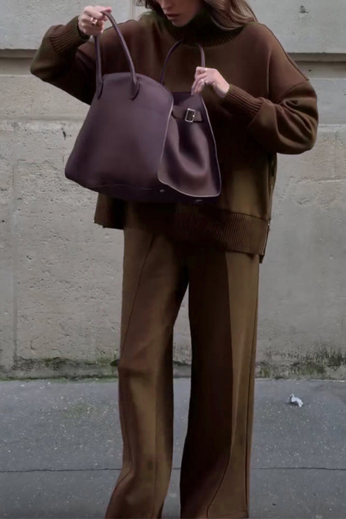 Casual Two-Piece Set: Long Sleeve Sweatshirt + Pocket Trousers