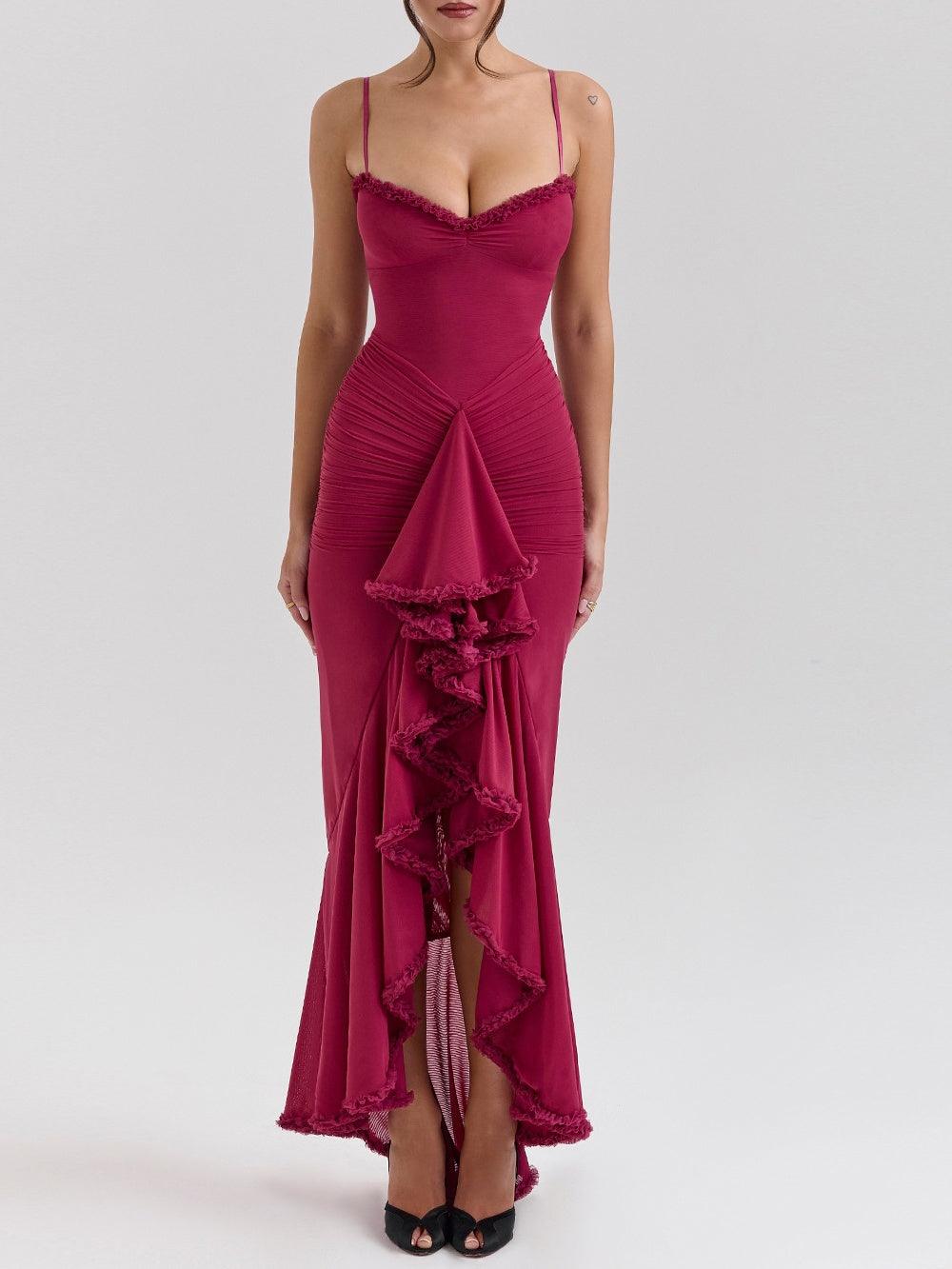 Long Mesh Maxi Dress with Off-Shoulder Design for an Elegant and Trendy Look