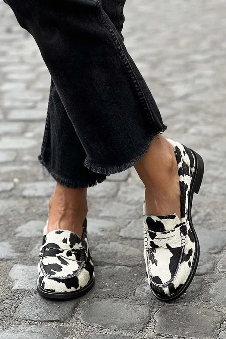 Cow-Print Loafers - Trendy, Comfortable Everyday Footwear