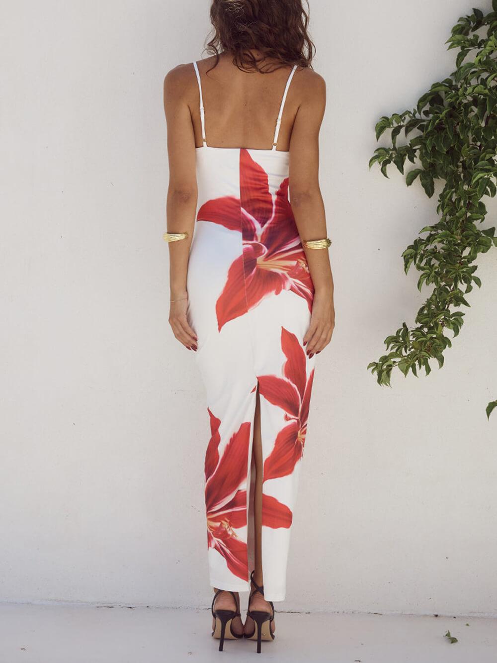Unforgettable Abstract Floral Maxi Dress for a Unique Elegance