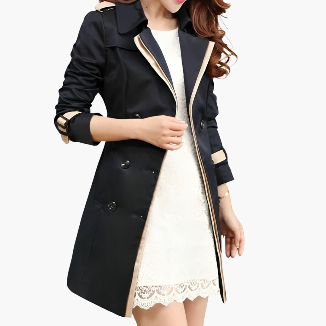 Stylish women's trench coat with belt