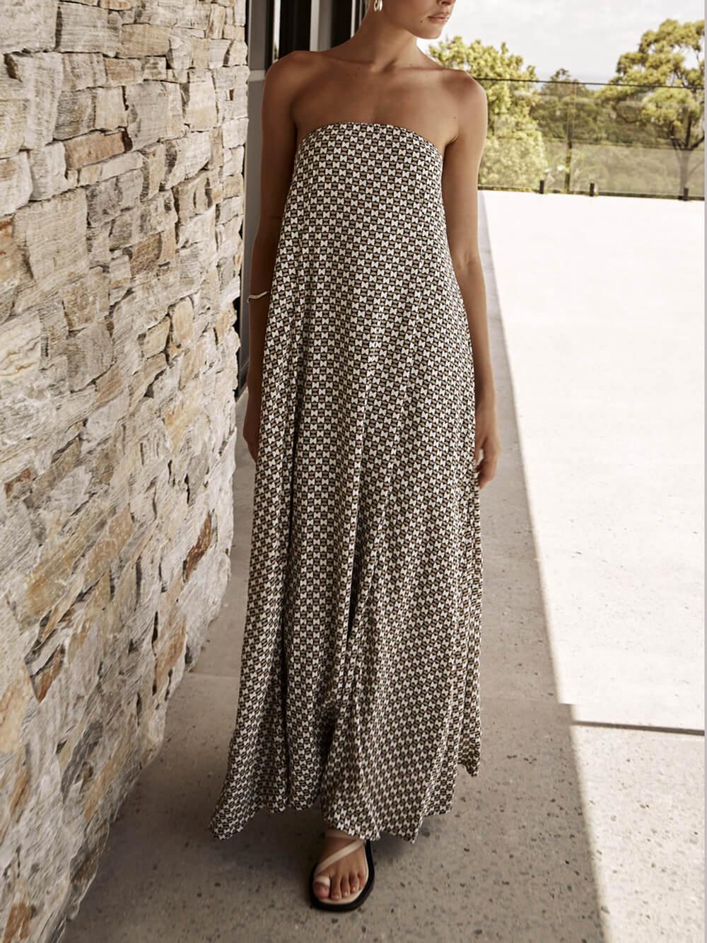Bohemian Maxi Dress with Diamanté Pattern for Elegant and Casual Style