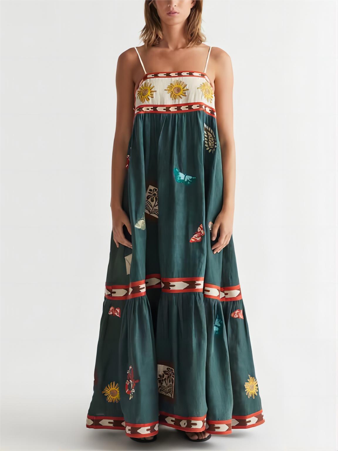 Funny summer clothing with unique print - Trendy midi long dress