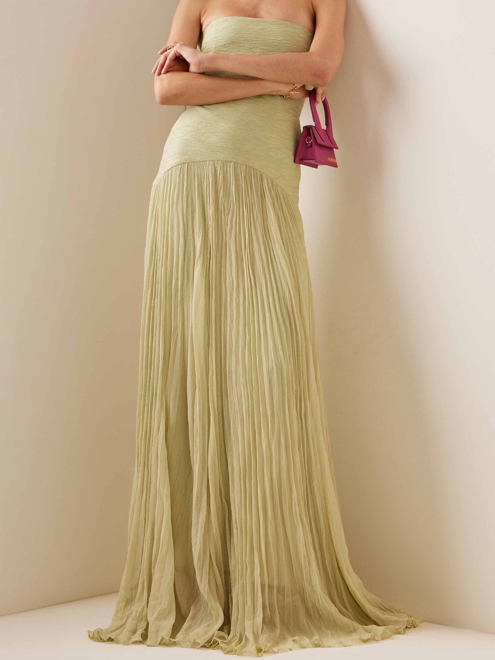 Long Off-Shoulder Dress with Elegant Solid Stitching