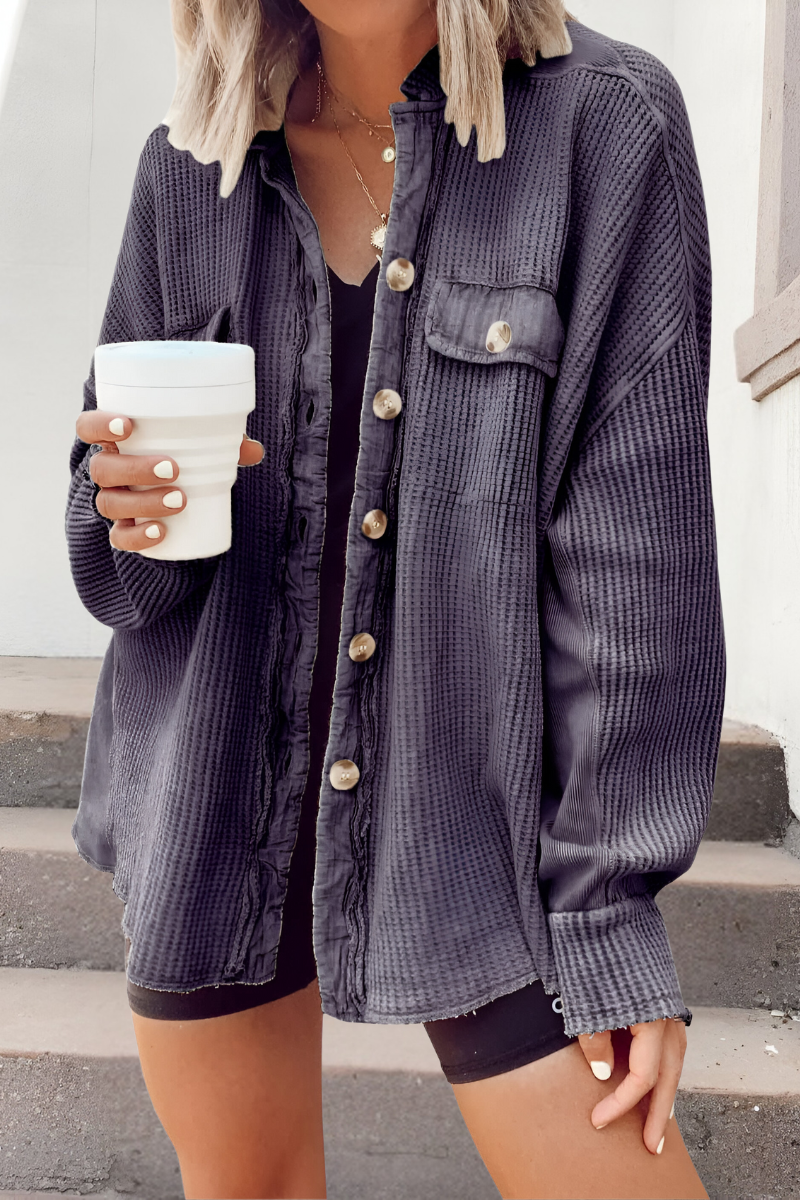 Mila - Comfortable Knit Cardigan with Ruffled Pattern