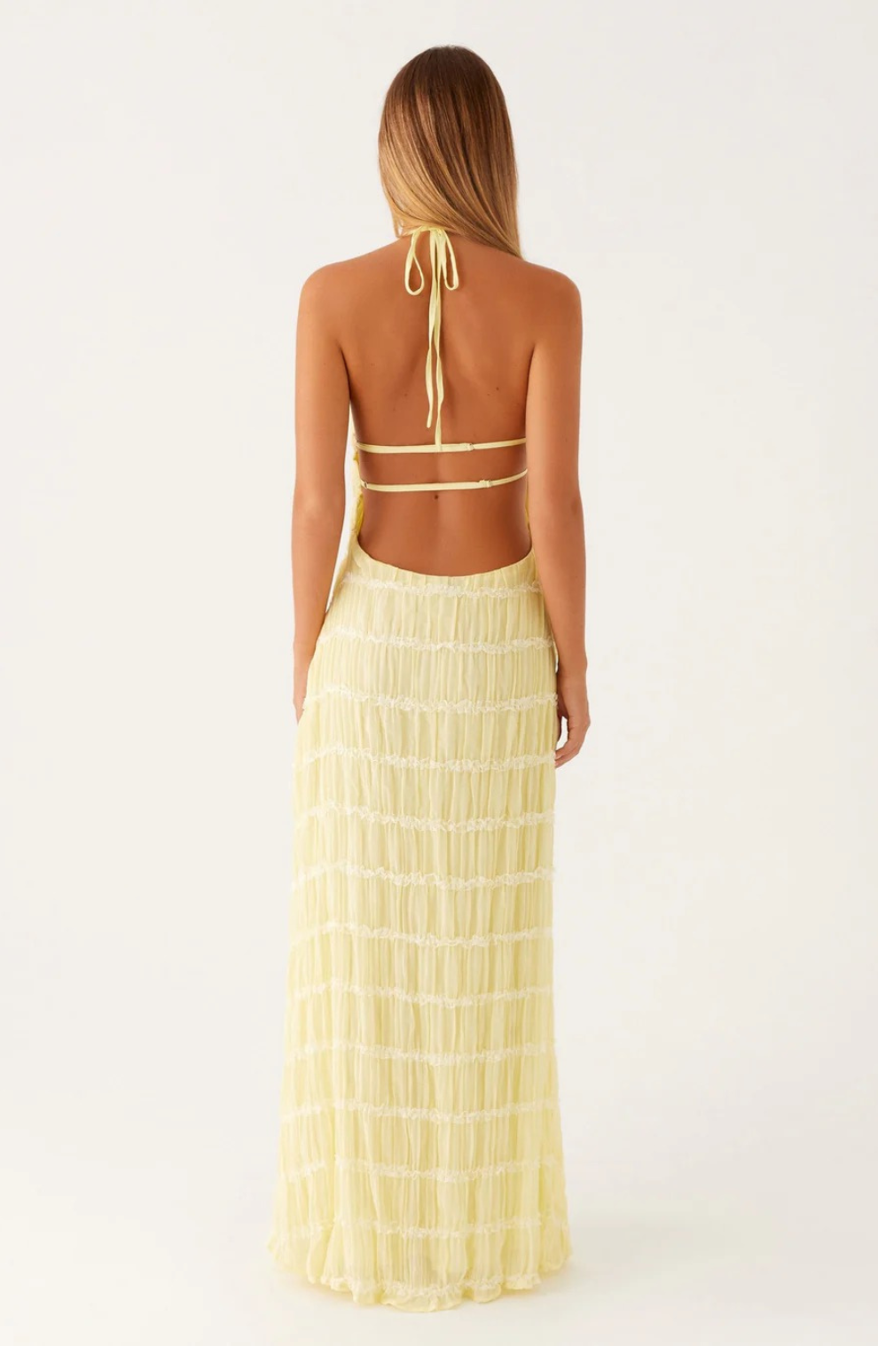 Textured Halter-Neck Maxi Dress