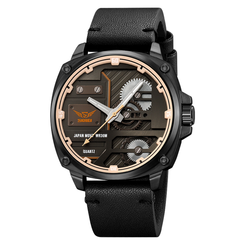 Elegant Leather Quartz Men's Watch
