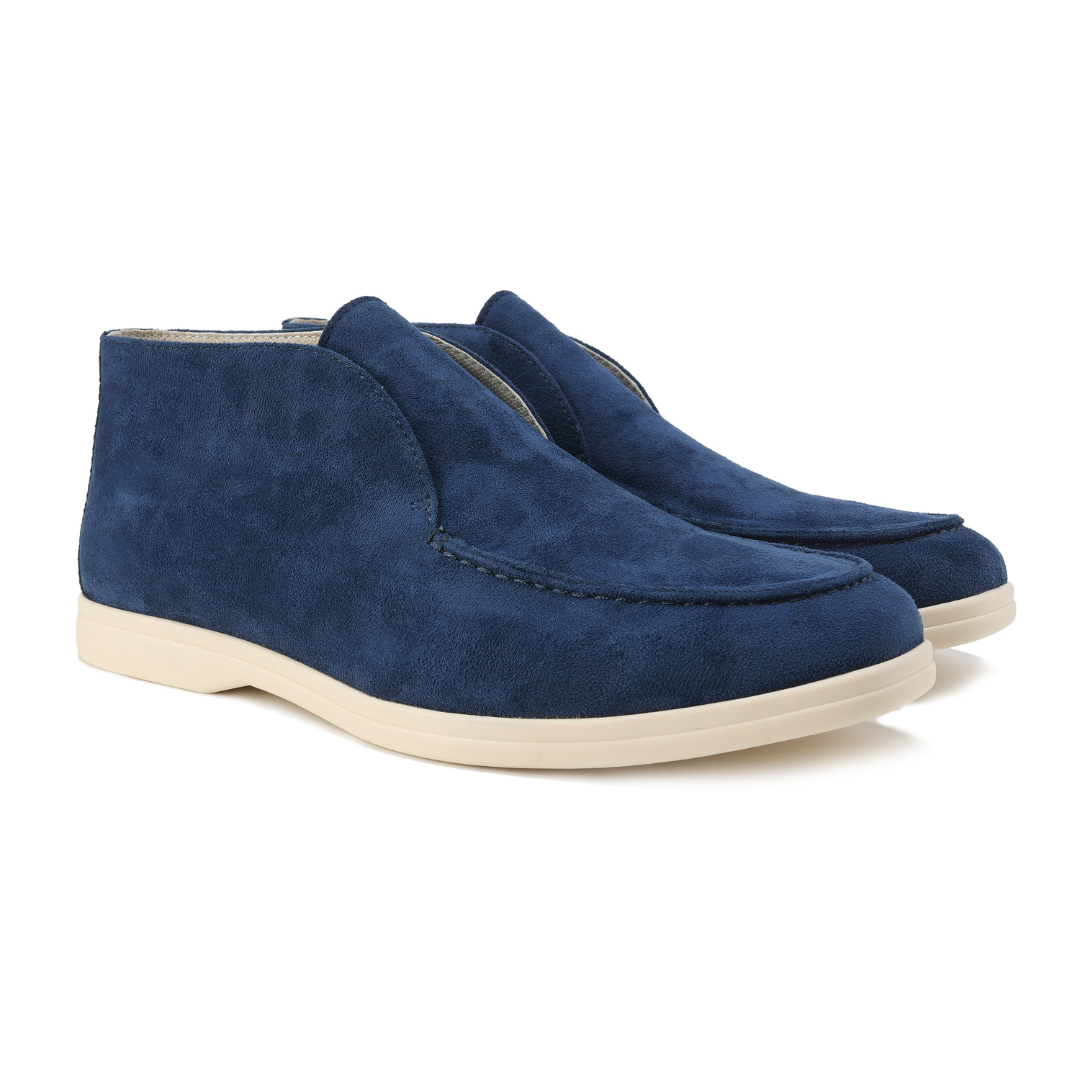 Luxurious Suede Loafers with Elevated Heel