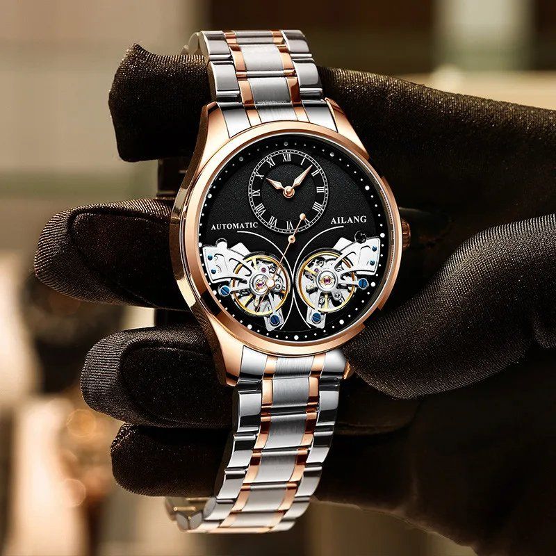 Luxury Double Tourbillon Luminous Mechanical Watch