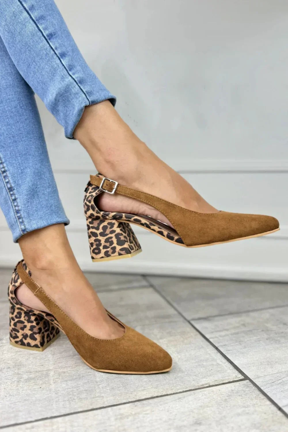Leopard Print Slingback Heels - Chic, Comfortable & Trendy