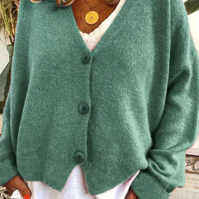 Claire | Women's Relaxed Fit V-Neck Cozy Knit Cardigan for Comfort and Style