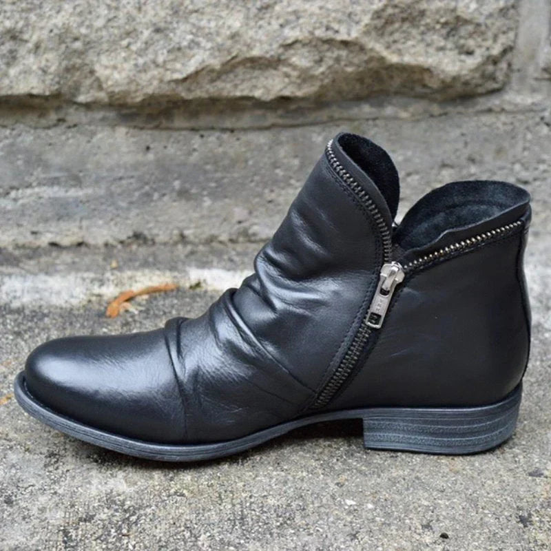 SmithShoes Stylish Faux Leather Zip-Up Boots for a Chic Look