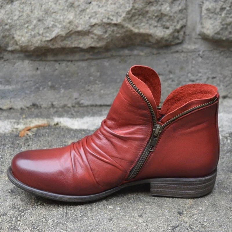 SmithShoes Stylish Faux Leather Zip-Up Boots for a Chic Look