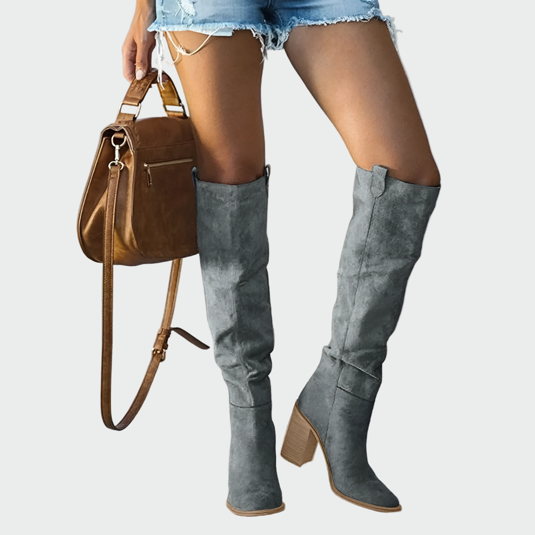 Stylish Knee-High Leather Orthopedic Boots for Optimal Comfort