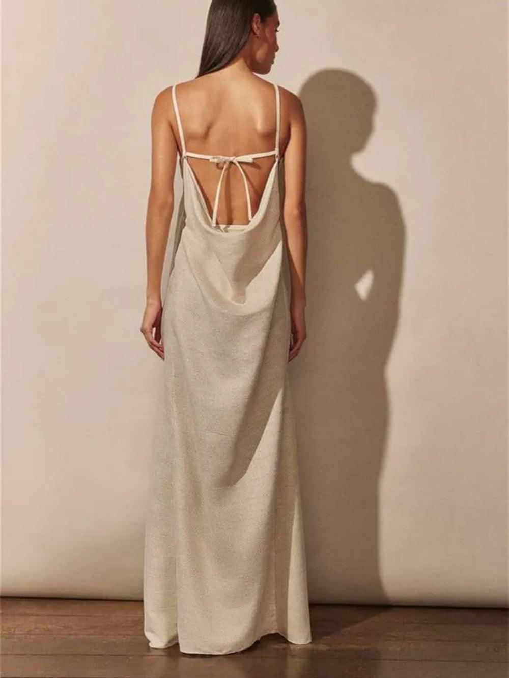 Elegant Celeste V-Neck Flower Design Maxi Dress with High Slit