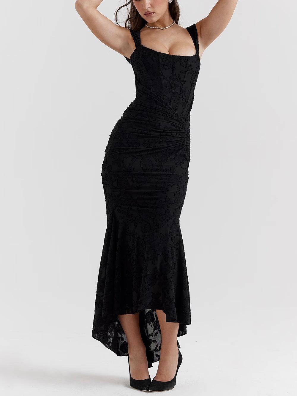 Black Bell floral long dress for an elegantly bohemian look