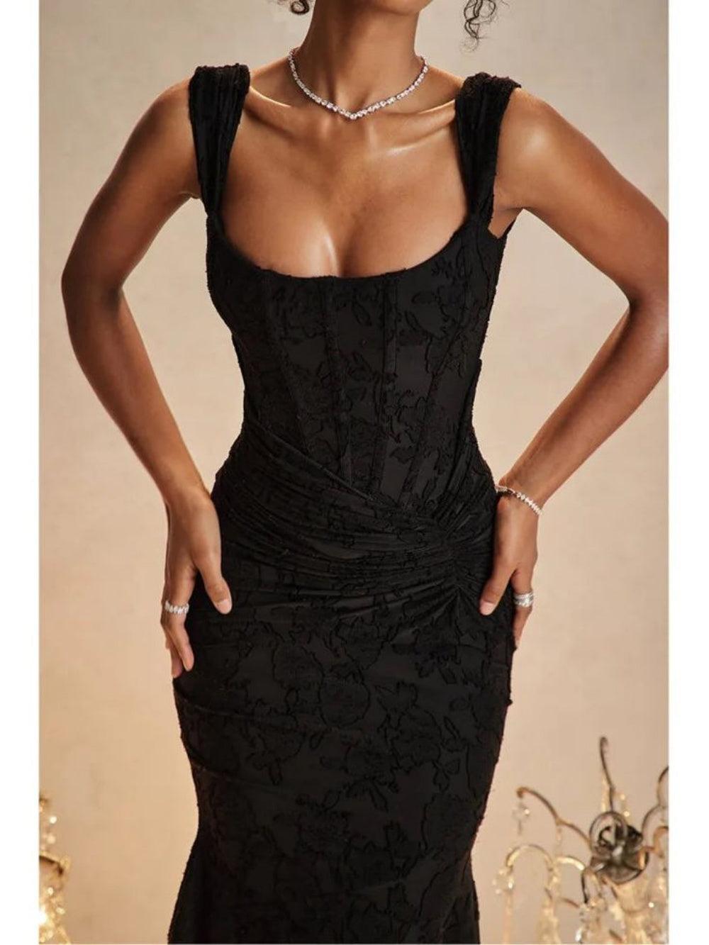 Black Bell floral long dress for an elegantly bohemian look
