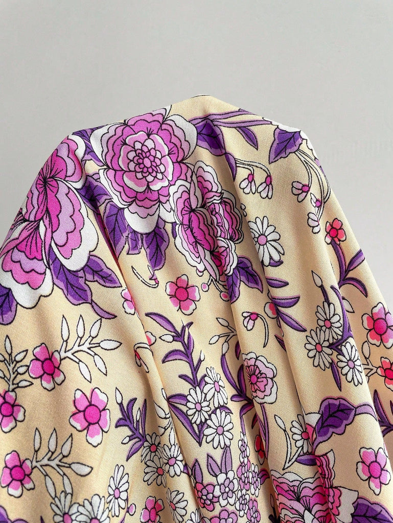 Boho Floral Maxi Dress for Curvy Figures – Plus Size