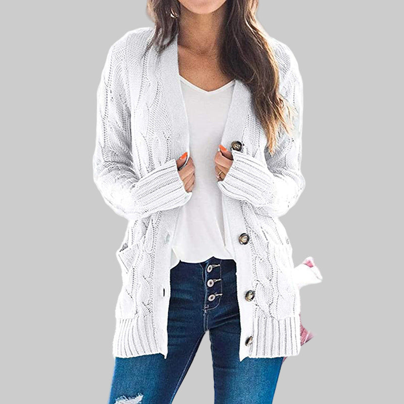 Cozy Casual Button-Down Cardigan - Long-Sleeve