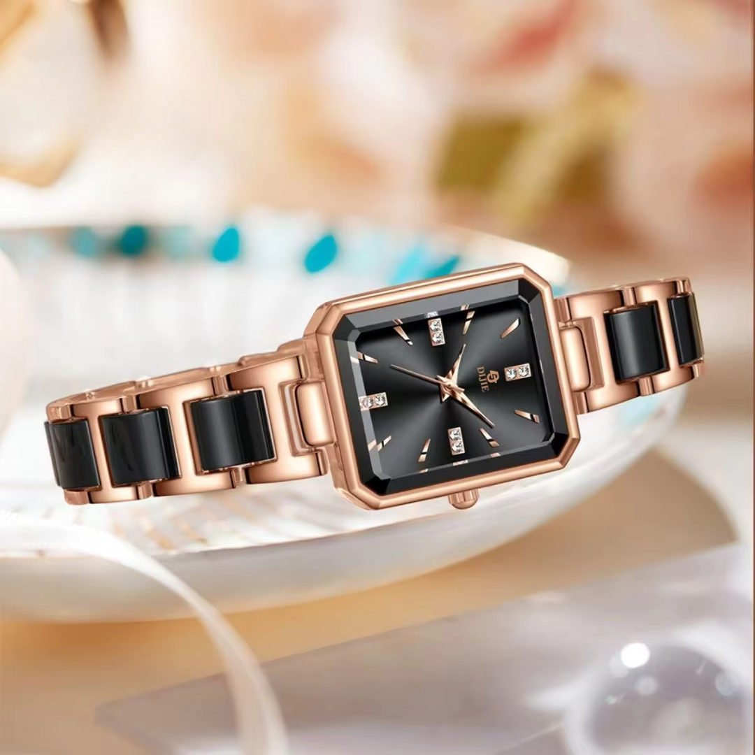Elegant Luxury Diamond Square Quartz Watch for a Sleek and Stylish Look