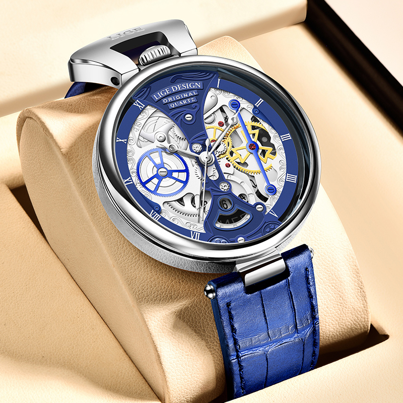 Elegant hollow-design business watch for a sophisticated style
